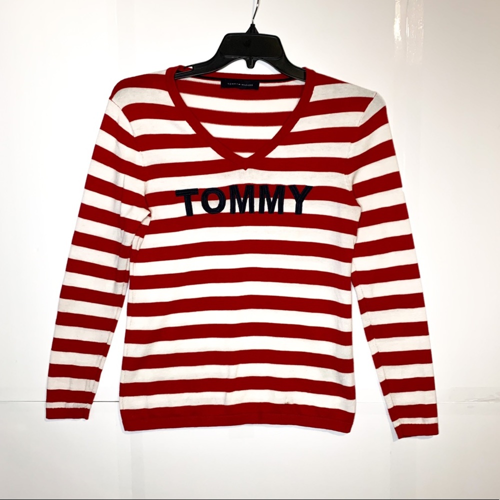 Tommy Hilfiger Women's Embroidered Logo Sweater Top - Picture 1 of 7